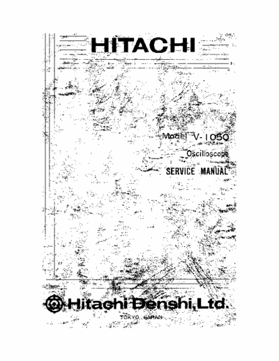 Hitachi V-1050 Hitachi Denshi Model V-1050 Oscilloscope Service Manual